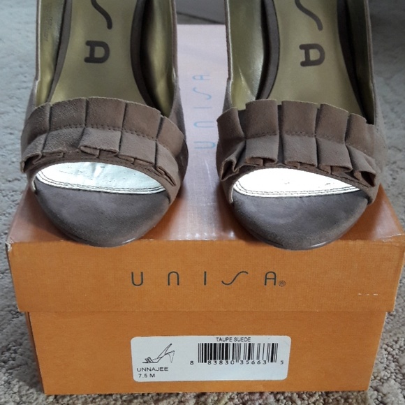Unisa Taupe Suede Opened Toed Sandals - Picture 5 of 5